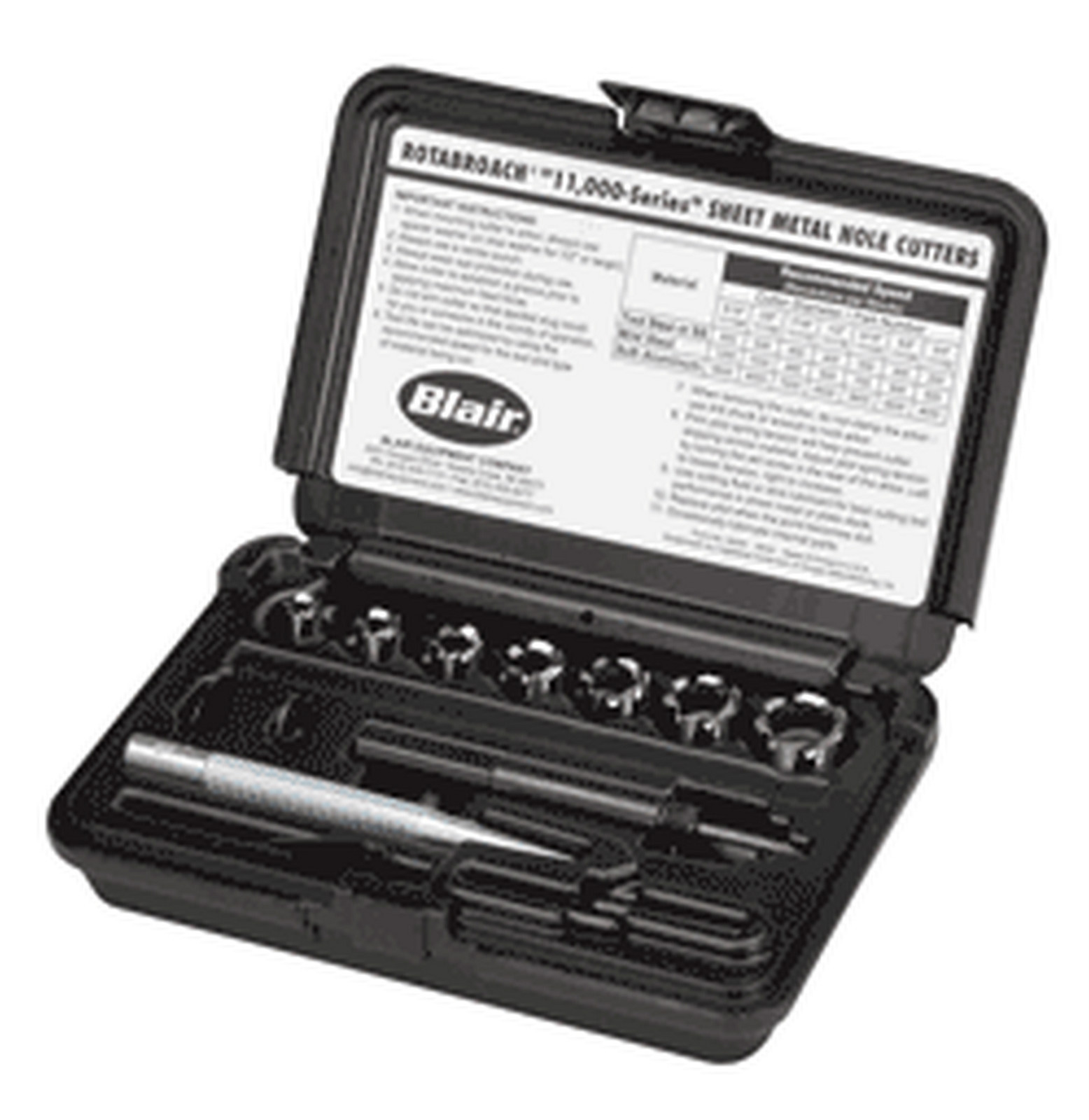 Blair Rotabroach Sheet Metal Hole Cutting Kit 11092 MM W/ Extra Pilot 1 of11121