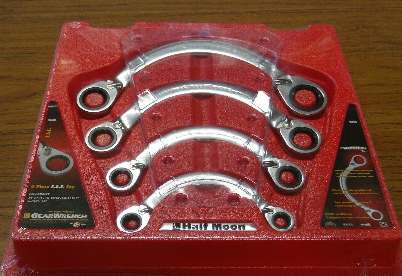 Danaher KD 9840 4pc.Fractional SAE Half Moon Rev Ratcheting GearWrench
