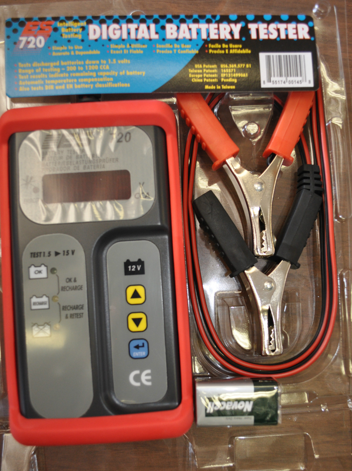 ESI 720 Electronic Specialties  Digital Battery Tester USA patent :US6.369.577 B