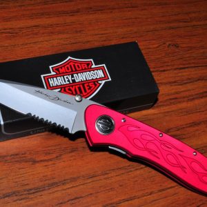 HARLEY DAVIDSON HD0034R FLAMING LEGEND III RED  2001 HD KNIFE ORIGIN BOX
