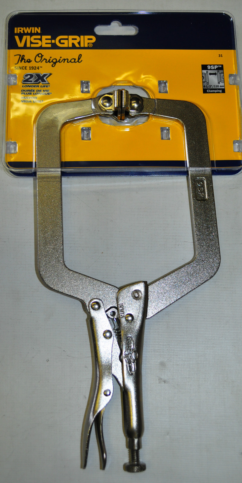 IRWIN VISE GRIP 9SP 9 " LOCKING C CLAMP WITH SWIVEL PADS