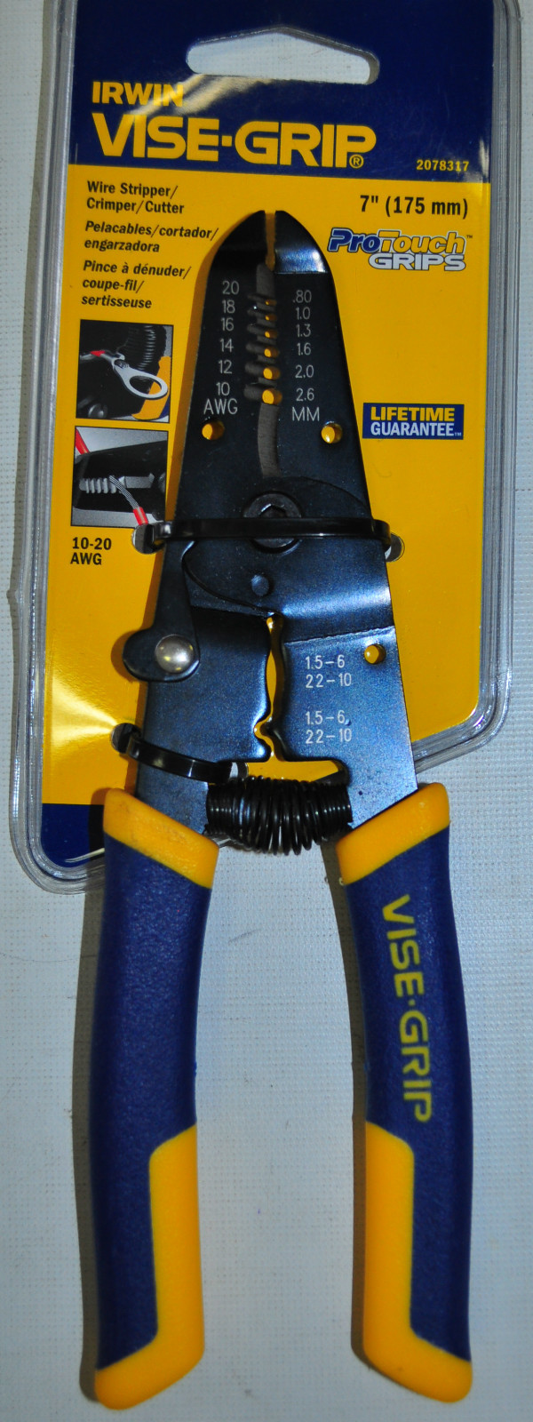 IRWIN VISE GRIP Wire Stripper / Crimper / Cutter Length: 7-1/2" Spring Load..