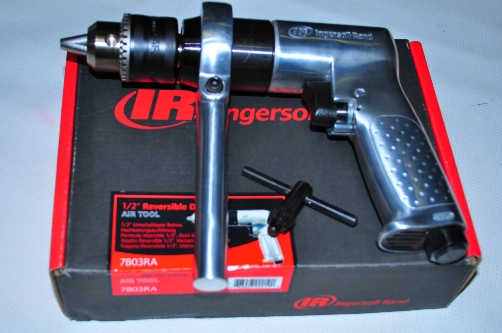 Ingersoll Rand 7803RA 1/2 Heavy Duty Reversible Air Drill 500 RPM