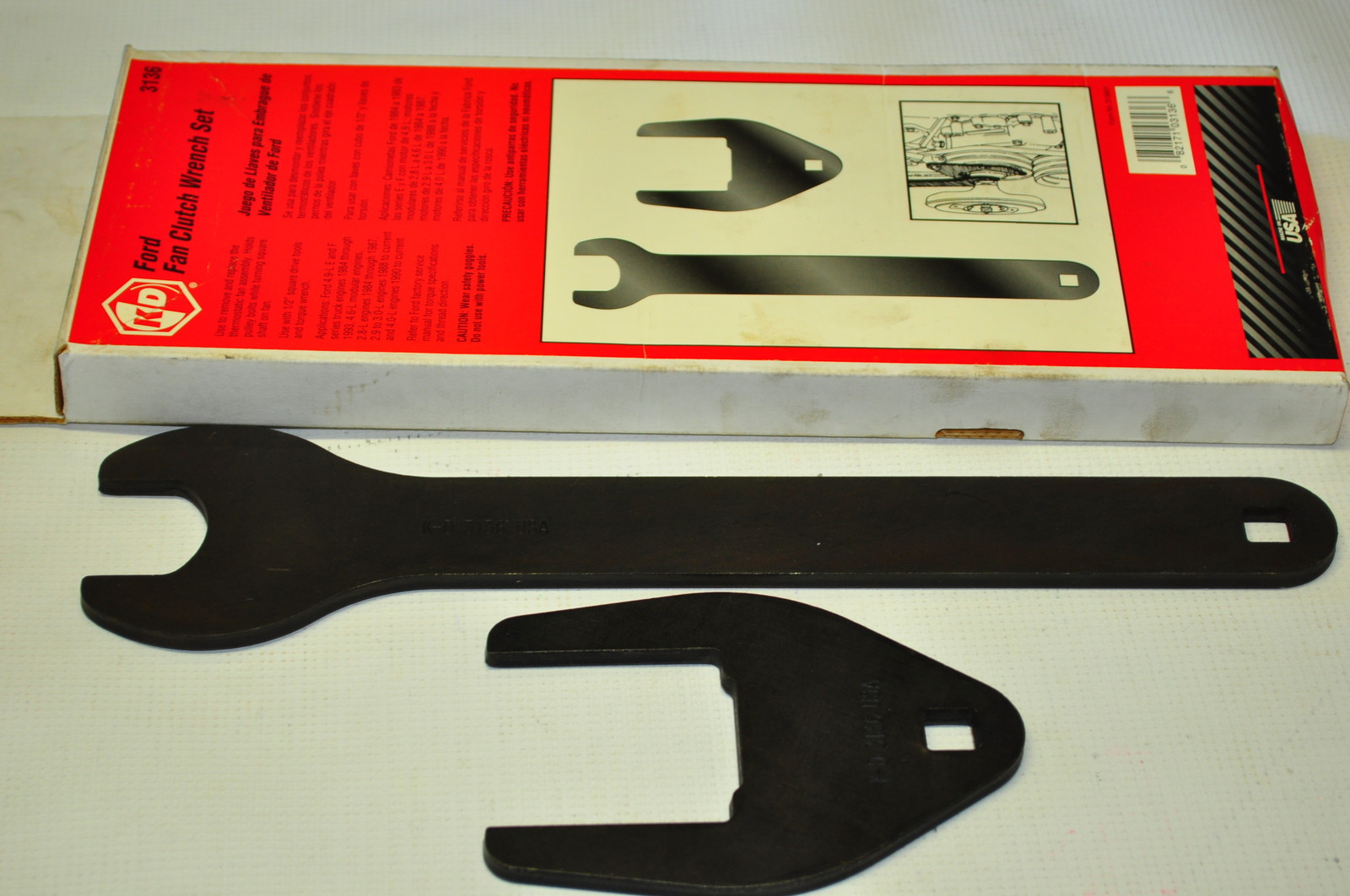 KD tools 3136 Ford Fan Clutch wrench Set 2-9/32" , 1-13/32 " 1/2"Dr  Made in USA