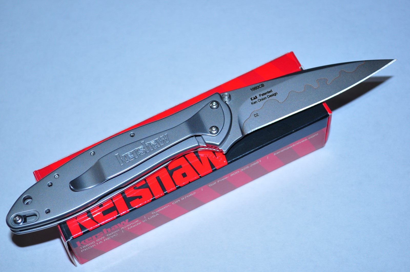 Kershaw 1660CB Leek  Composite Knife w/ Sandvik14C28N spine Blade Made in USA
