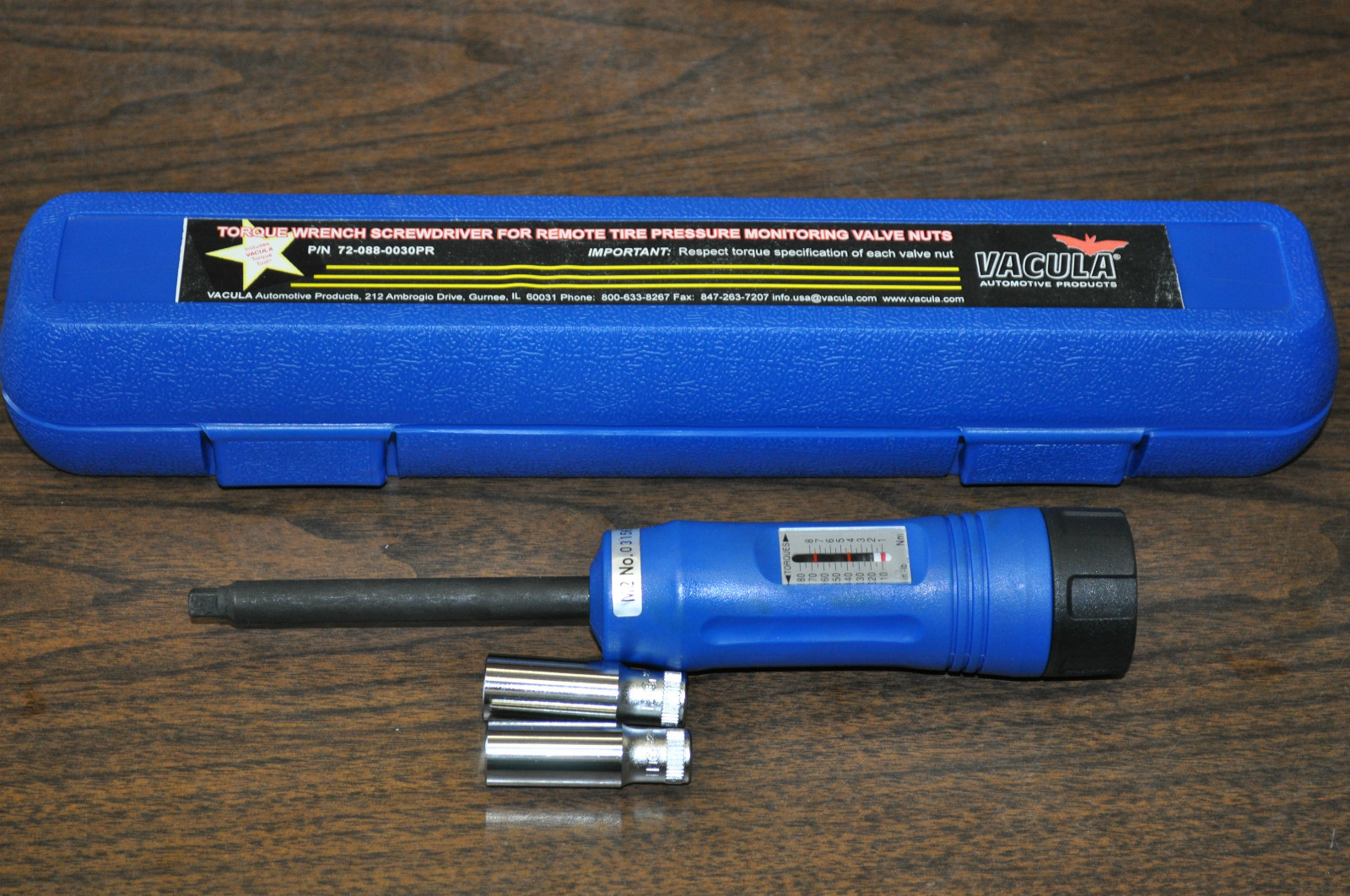 Vacula torque wrench screwdriver 10 t0 80 in-lb for TPM Monitor valve nuts