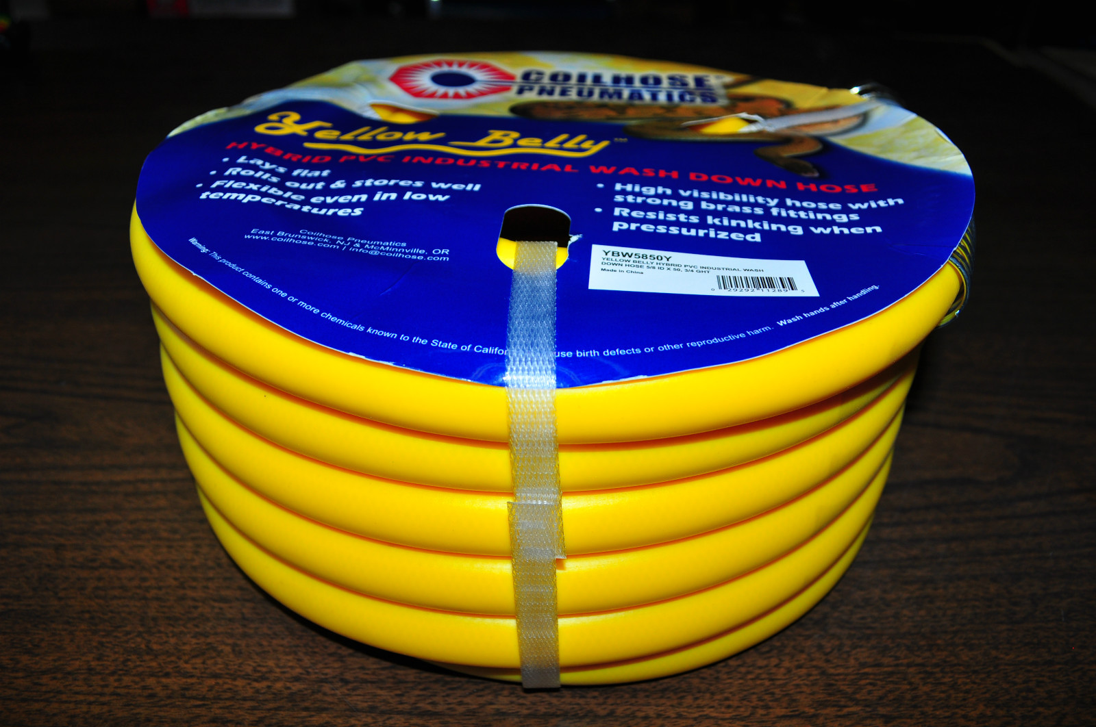 Water Hose 5/8" 50 ft Yellow Belly Industrial Wash Down Hose Coilhose Pneumatic