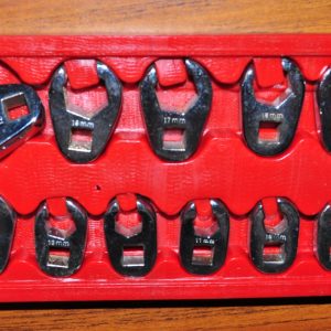 11 PC 3/8" DR. METRIC FLARE NUT CROW FOOT WRENCH SET 9 TO 19MM V8 7211