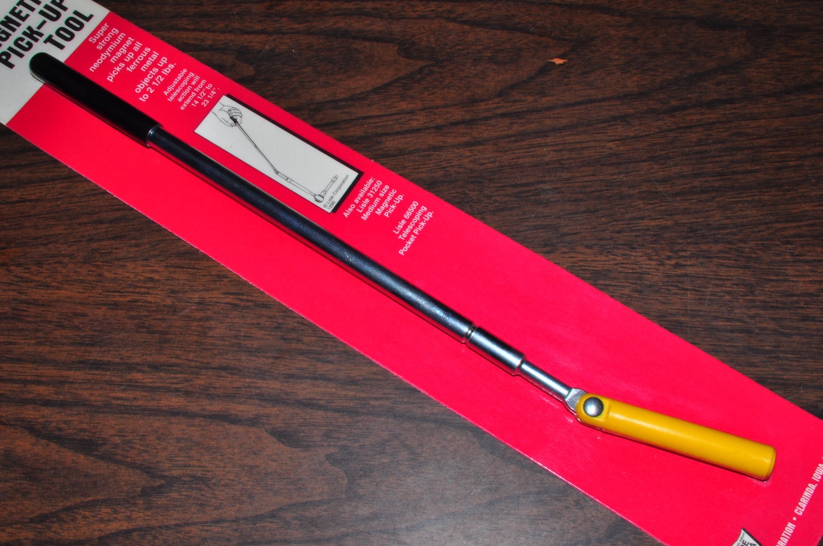ADJUSTABLE Magnetic Pick-up Tool Extends from 14 1/2" to 23 1/4".Lisle 31000 USA