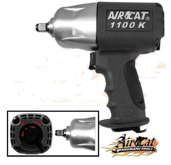 AIRCAT 1100-K 1/2" Twin Clutch Composite Air Impact Wrench Delivers 1100Ft-Lb