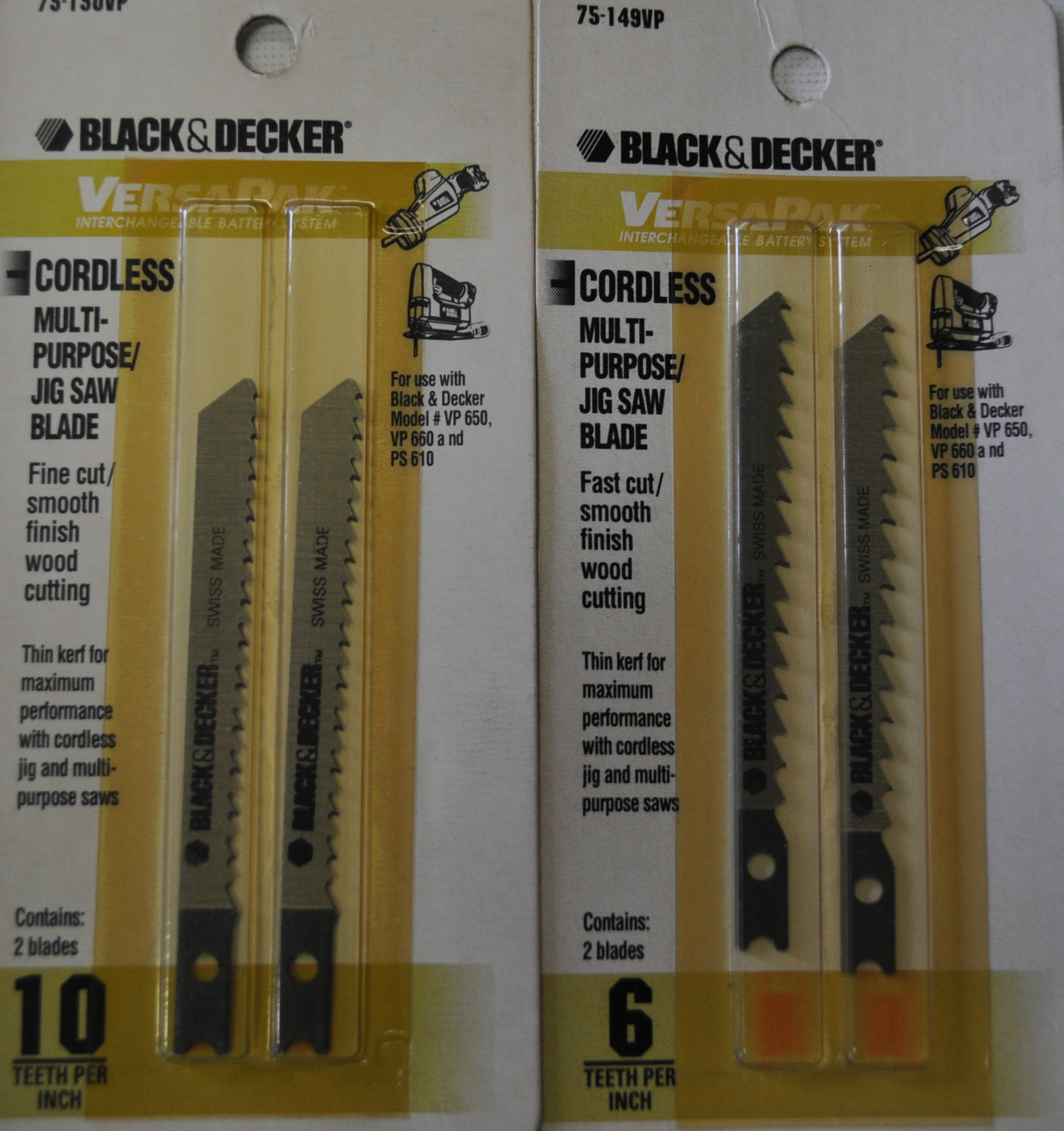 Black & Deck Jig Saw Blade 75-150VP &149VP Made in Swiss