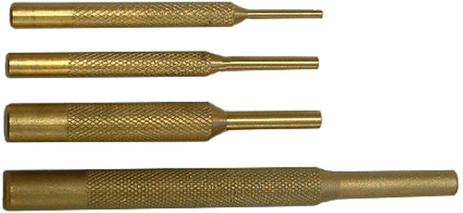 Brass Punch 4 Piece Brass Pin Punches 1/8" x 4", 3/16 x 4",1/4" x 4" ,3/8"x 6"