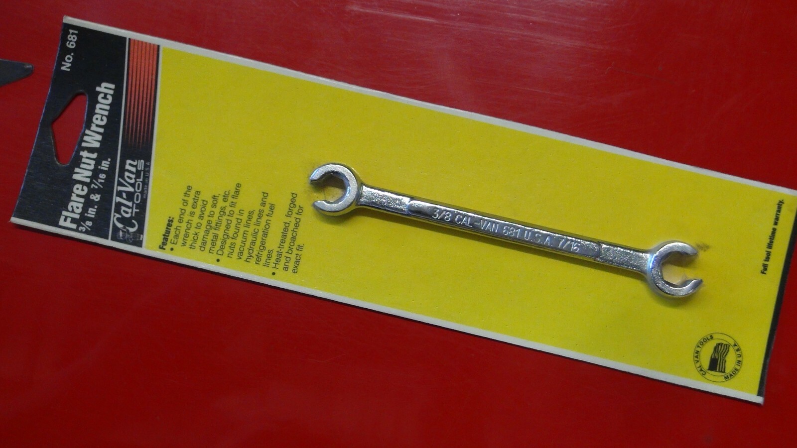 CALVAN 681 FLARE NUT WRENCH HEAVY DUTY 3/8"x 7/16" MADE IN USA