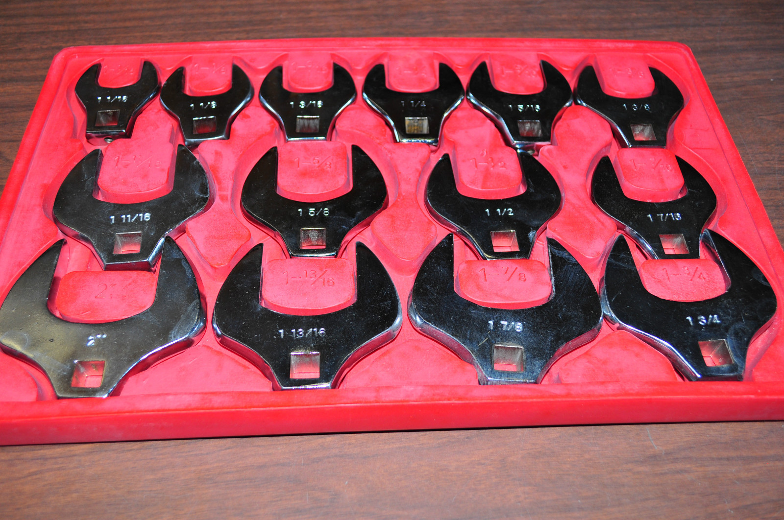 CROW FOOT WRENCH 14 PIECES 1/2" DRIVE SAE SIZE 1-1/16" TO 2" JUMBO CROWFOOT SET