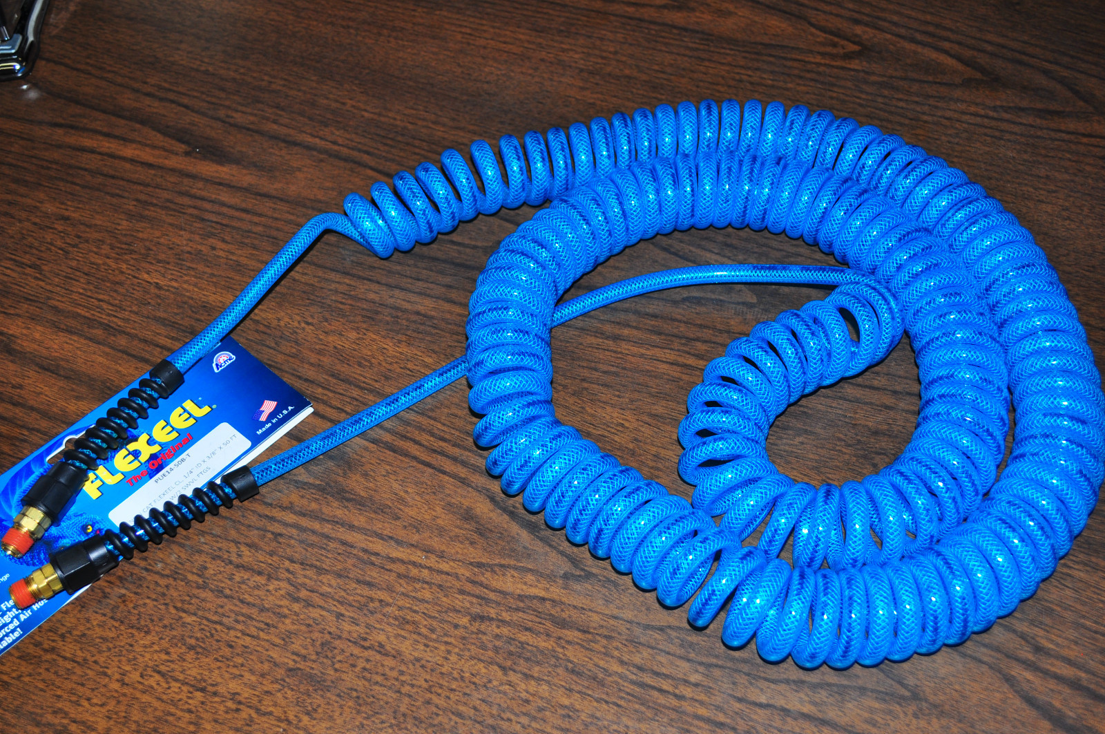 Coilhose PUE14-50B-T Flex Coil hose 50Ft w/Reusable Reinforced Swivel 1/4"NPTend
