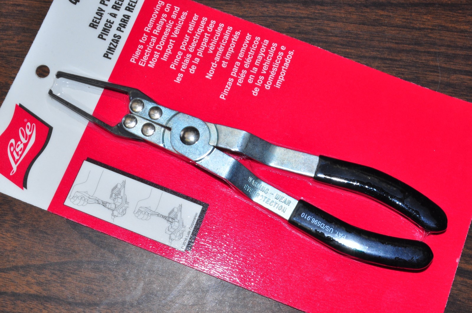 Electrical Relay Puller Pliers-Offset handle and thin tips Lisle 46950
