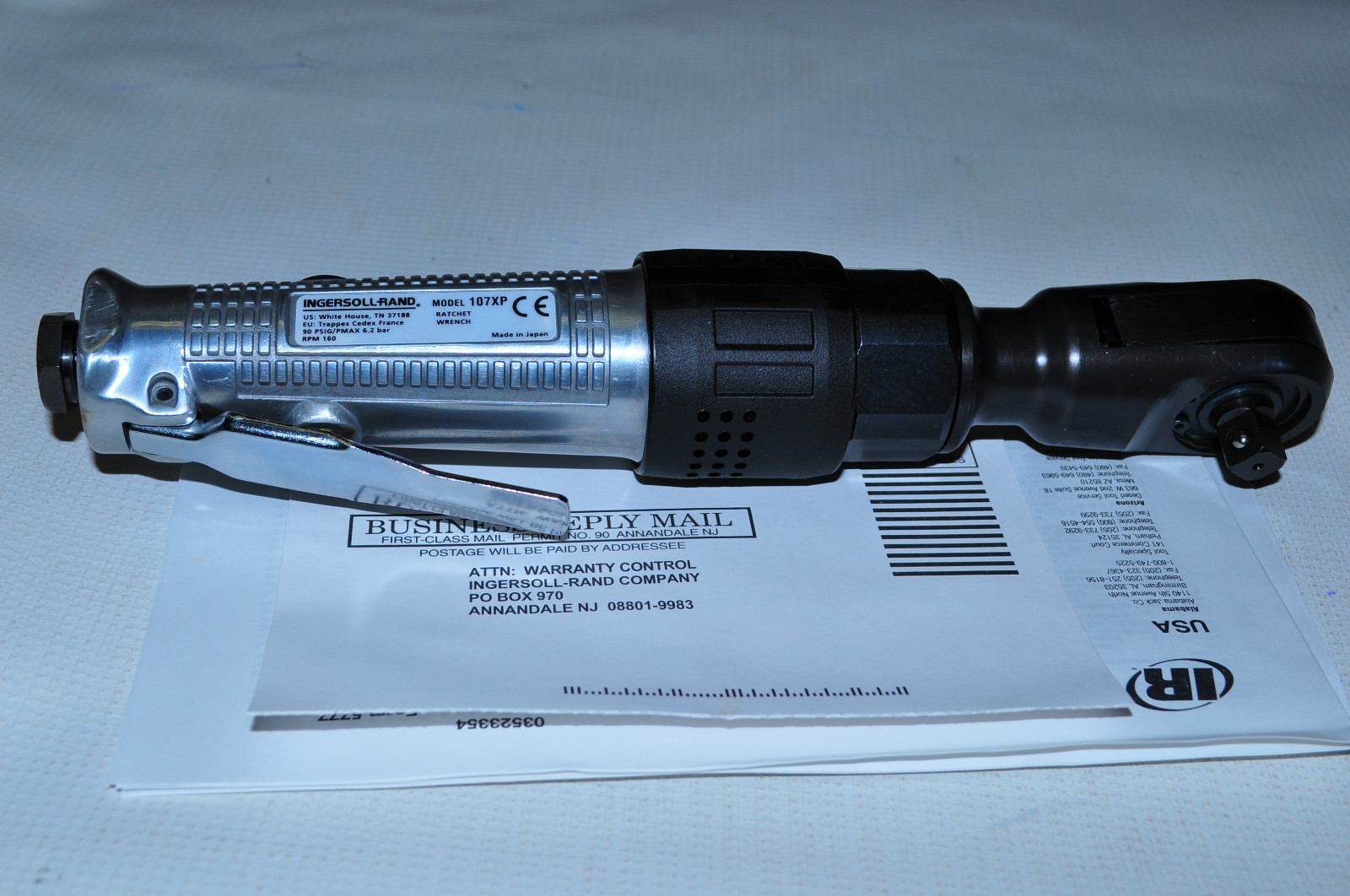 INGERSOLL RAND IR 107XP 3/8 Inch Heavy Duty Air Ratchet Wrench Made in Japan