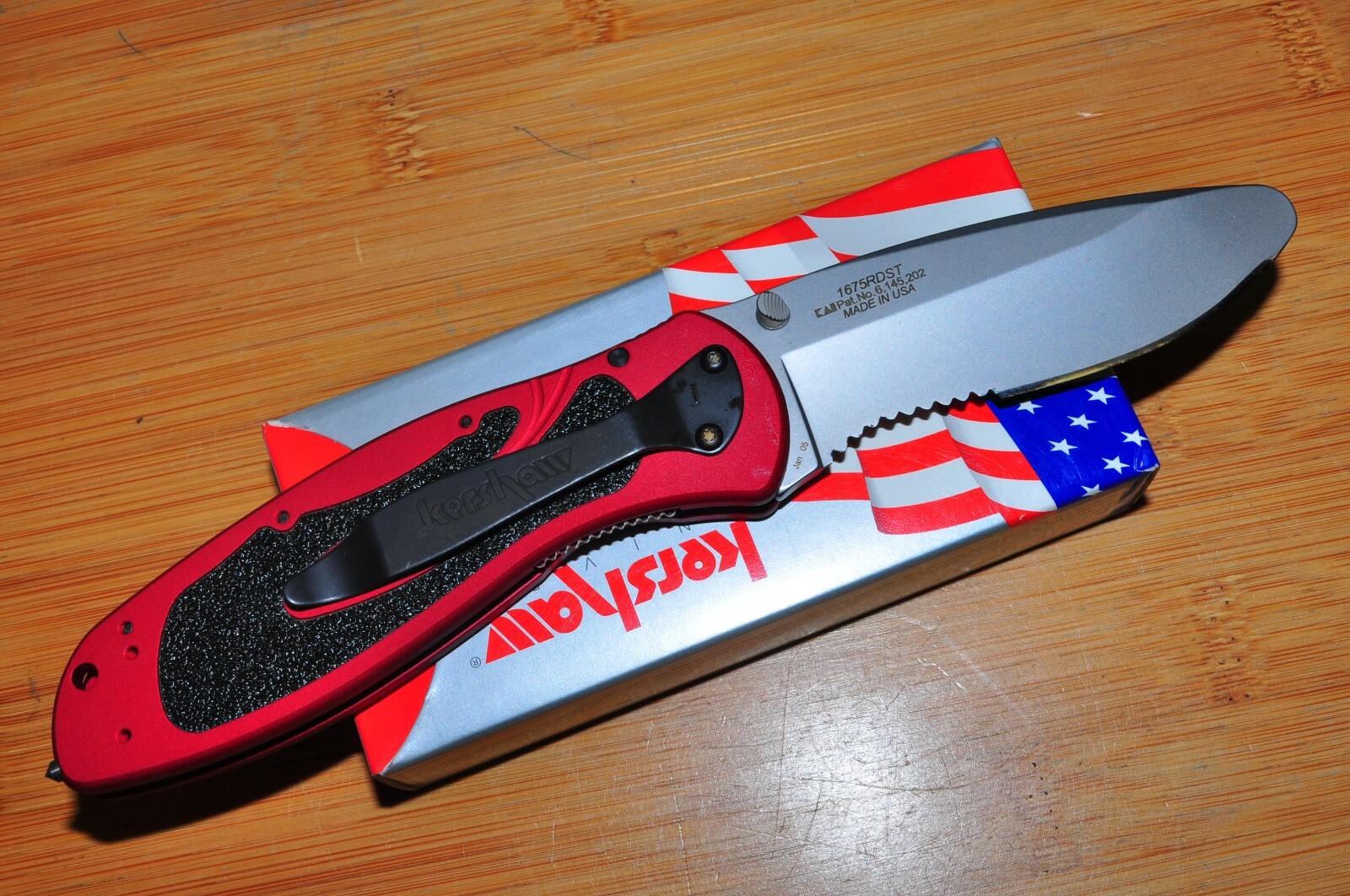 KERSHAW 1675rdst RED Rescue Blur Serrated Assisted Folding Knife JAN 05  USA