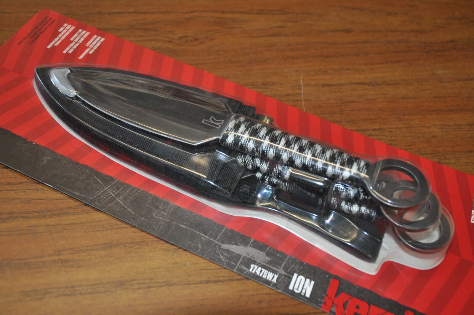 KERSHAW 1747BW Ion Set of 3 Throwing Knives 4.5" Blackwash Blade