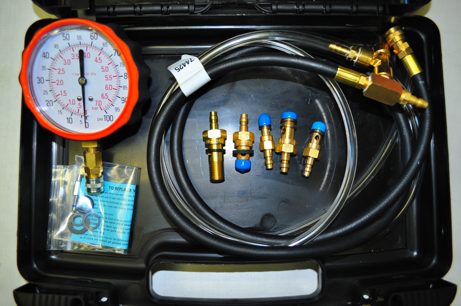 LANG TU-32-2 - Diesel Fuel Pressure Test Kit with 5 Adapters.Made in USA