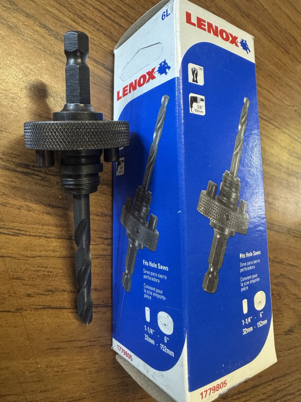 Lenox Tools Hole Saw Arbor 6L fits hole saw 1-1/4" to 6" Made in USA