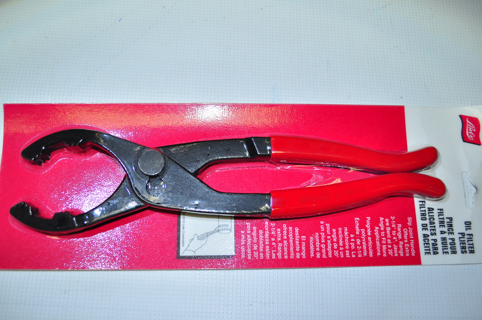 Lisle 50750 Slip Joint Angle Oil Filter Plier wrench2-1/4"To4 In 20 Deg.Offset
