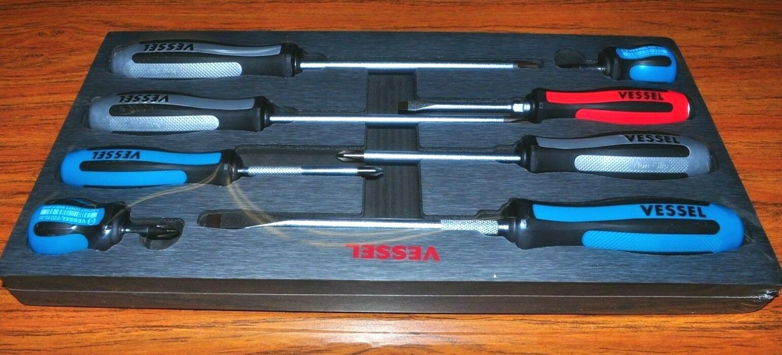 MEGADORA IMPACTA Assorted Screwdriver 8PC. Set Vessel 980mixeva Made in Japan