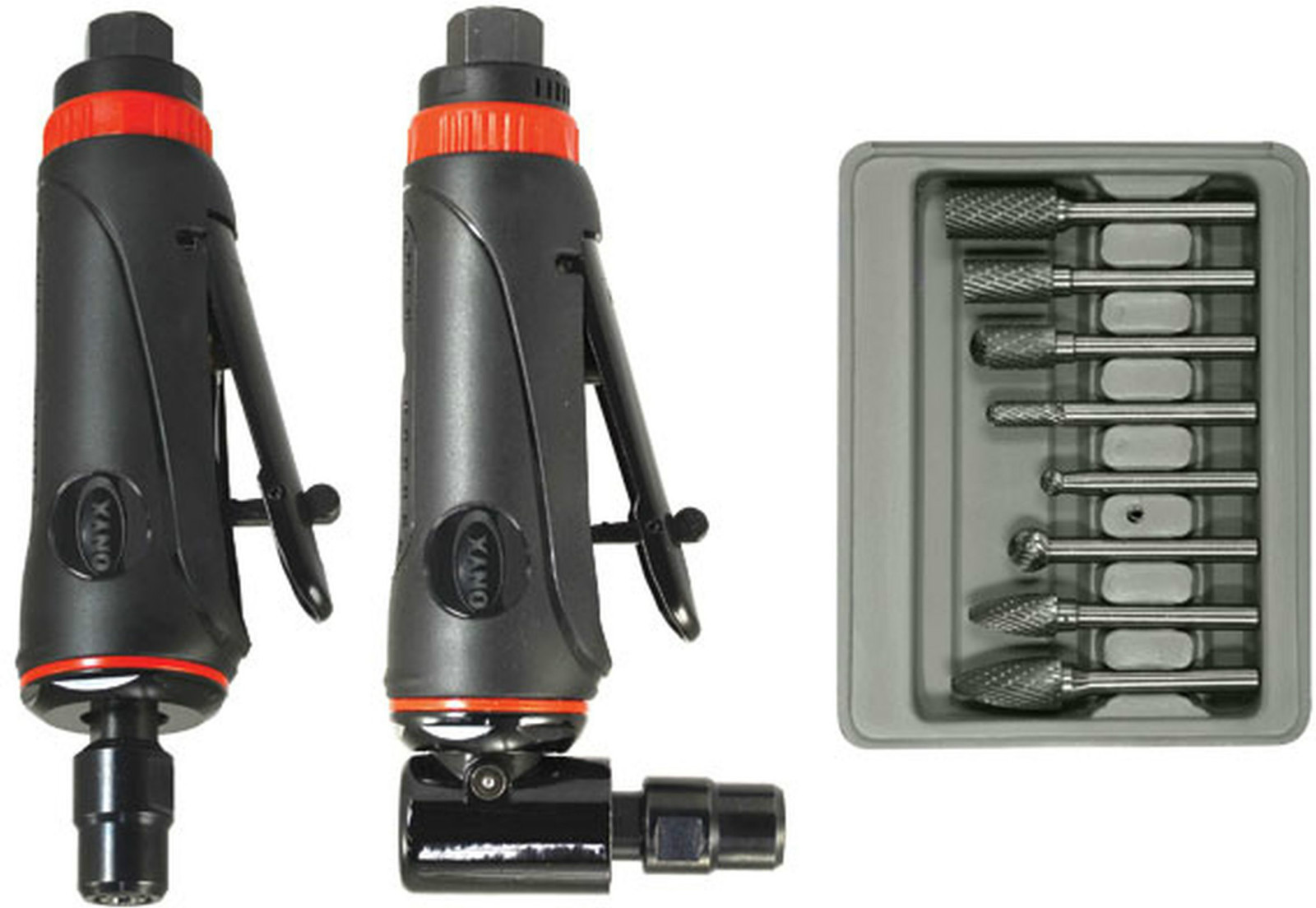 ONYX Die Grinder Kit w 1/4 Inch 90° Angle Die Grinder,Die Grinder &8 Pc Burr Set