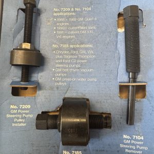 OTC 7607 Power Steering Pump Pulley Tool KIts Inc 7185, 7209 & 7104 made in USA