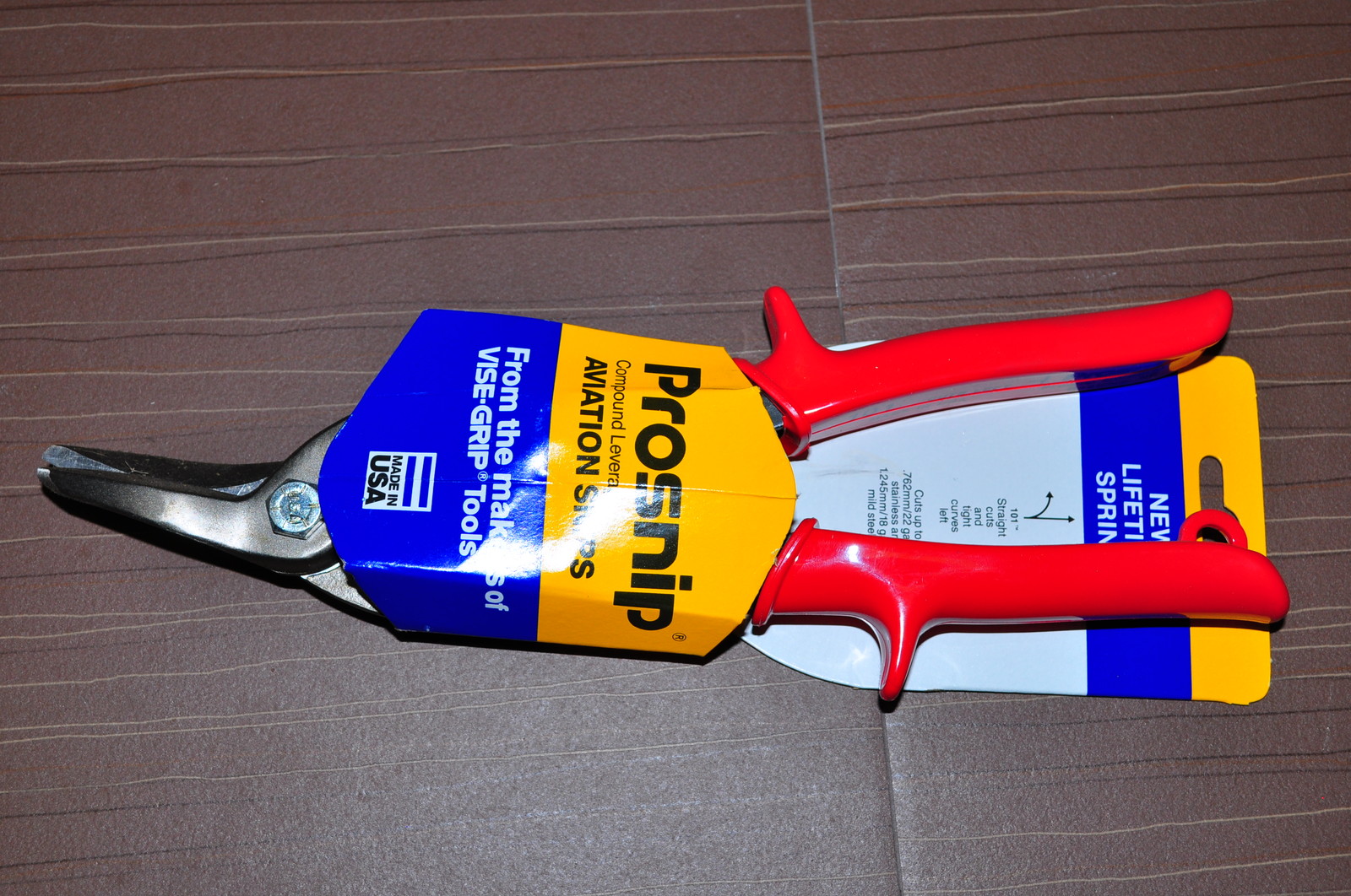 Prosnip 9-3/4" Aviation Snips Red Compound cutter strasight to curve Left #101