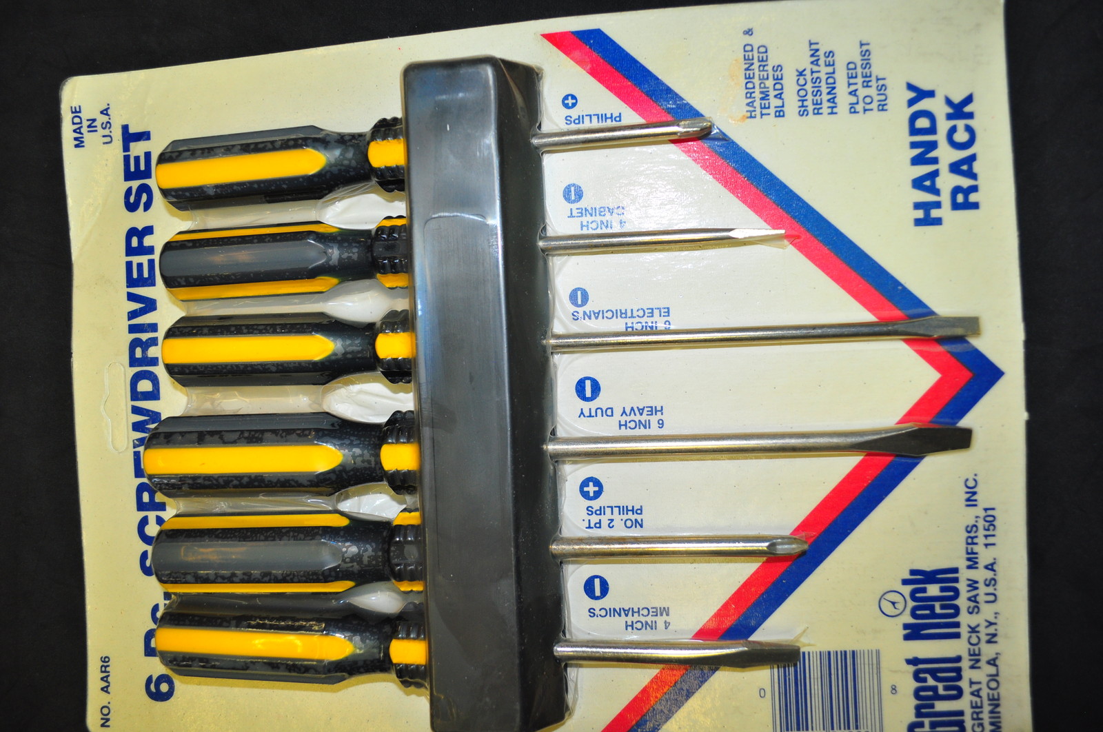 SCREW DRIVER 6 PCS SETWITH HOLDER MADE IN USA OLD STOCK BUT NEW
