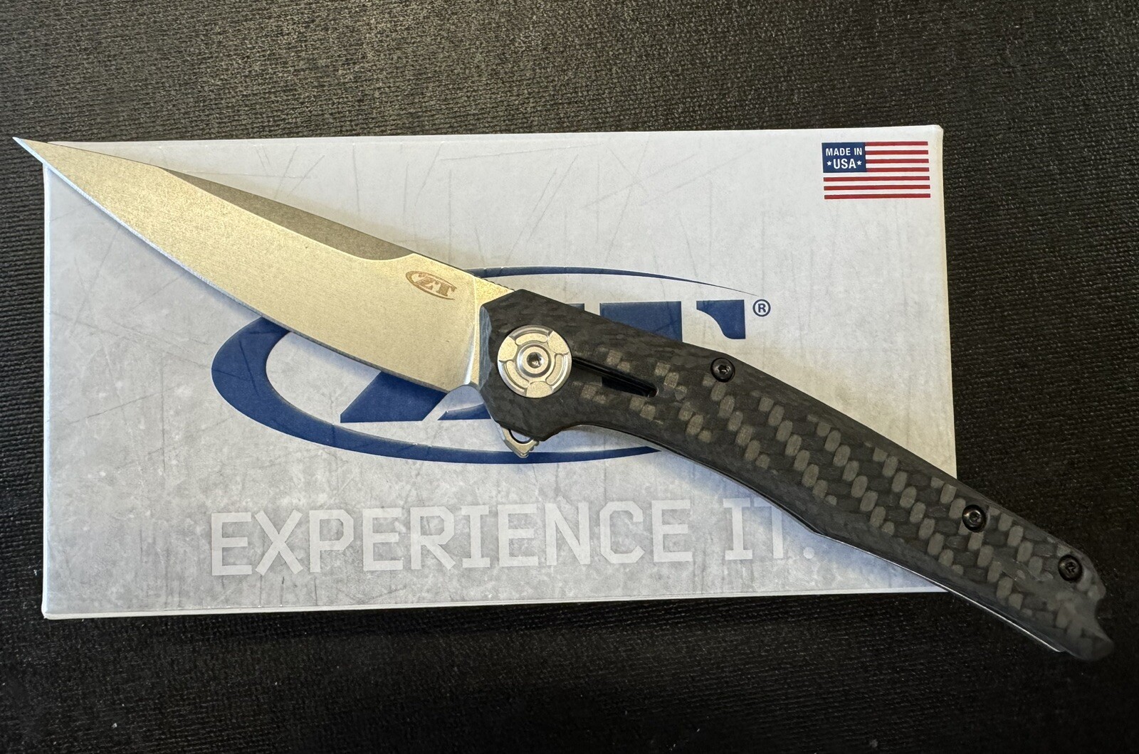 Zero Tolerance 0707 Frame Lock Knife Carbon Fiber Flippr Knife (3.5" 20CV)