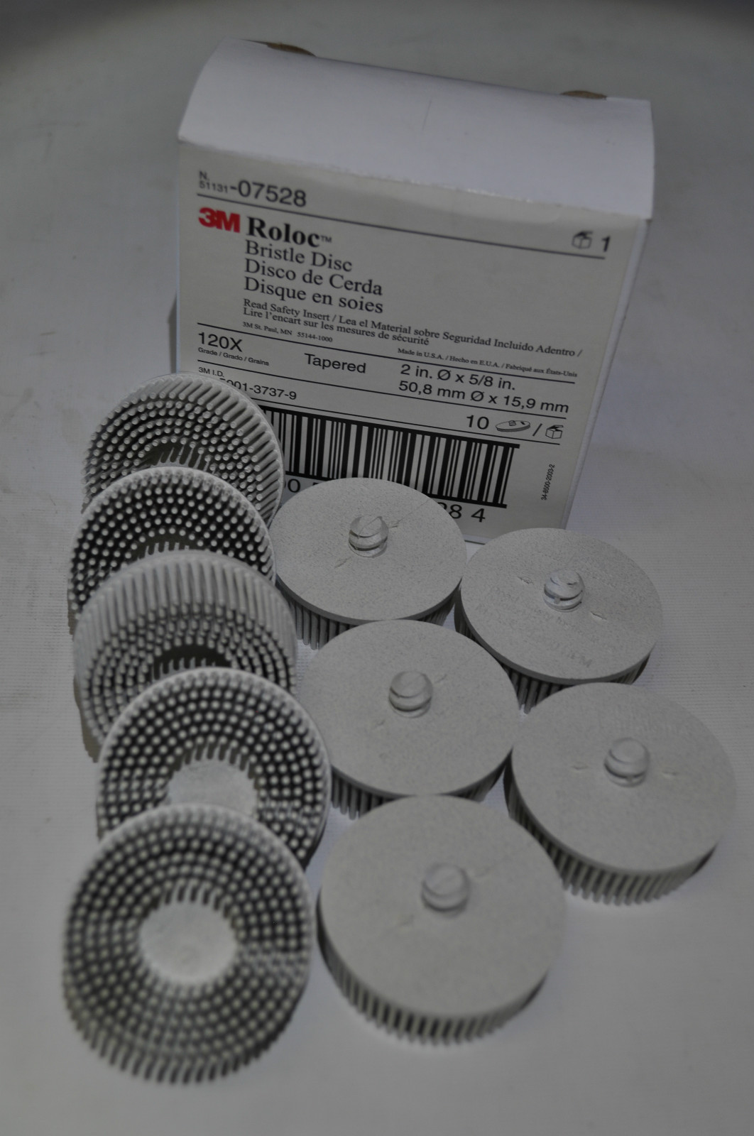 3M Scotch-Brite Bristle Disc - 2 in Dia Quick Change Attachment 120 Grit - 07528