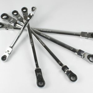 5 Pc. Extra Long Flex Head Spline Ratcheting Wrench Set Ezred EZ RED NR5M