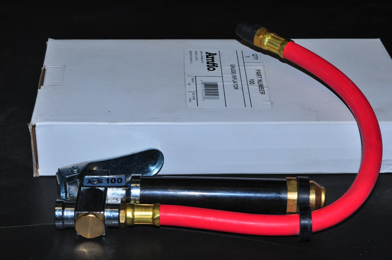 Amflo 100 Inflator Gauge, HD,Straight-On Chuck Solid brass bar calibrated 120PSI