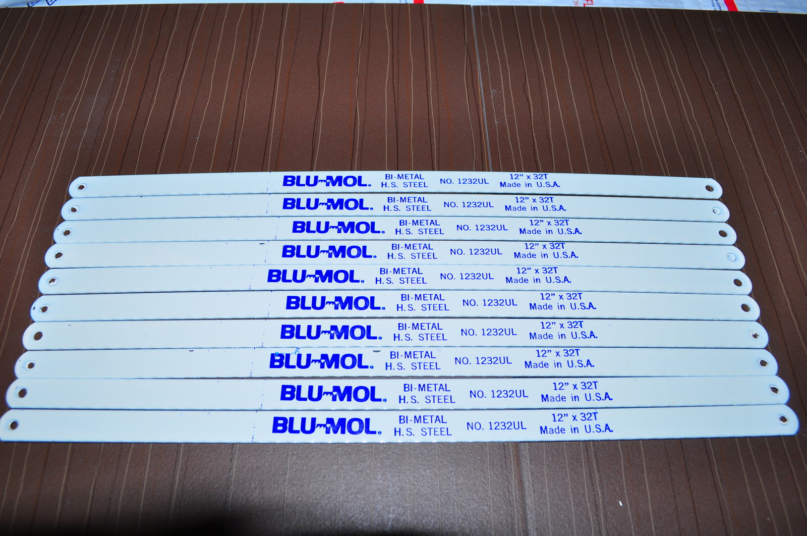 BLU-MOL HACKSAW SAW BLADES 12" x1/2"x32 TPI Bi Metal Made in USA10ea 1232UL