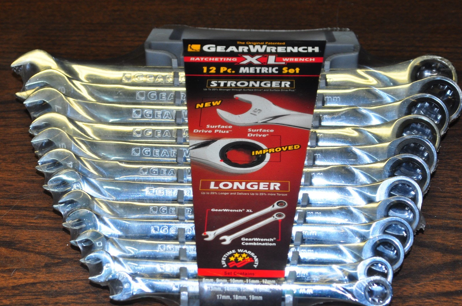 Danaher KD 85098 Gear wrench 12 Pcs Ex-Long Combination Metric Ratcheting wr.
