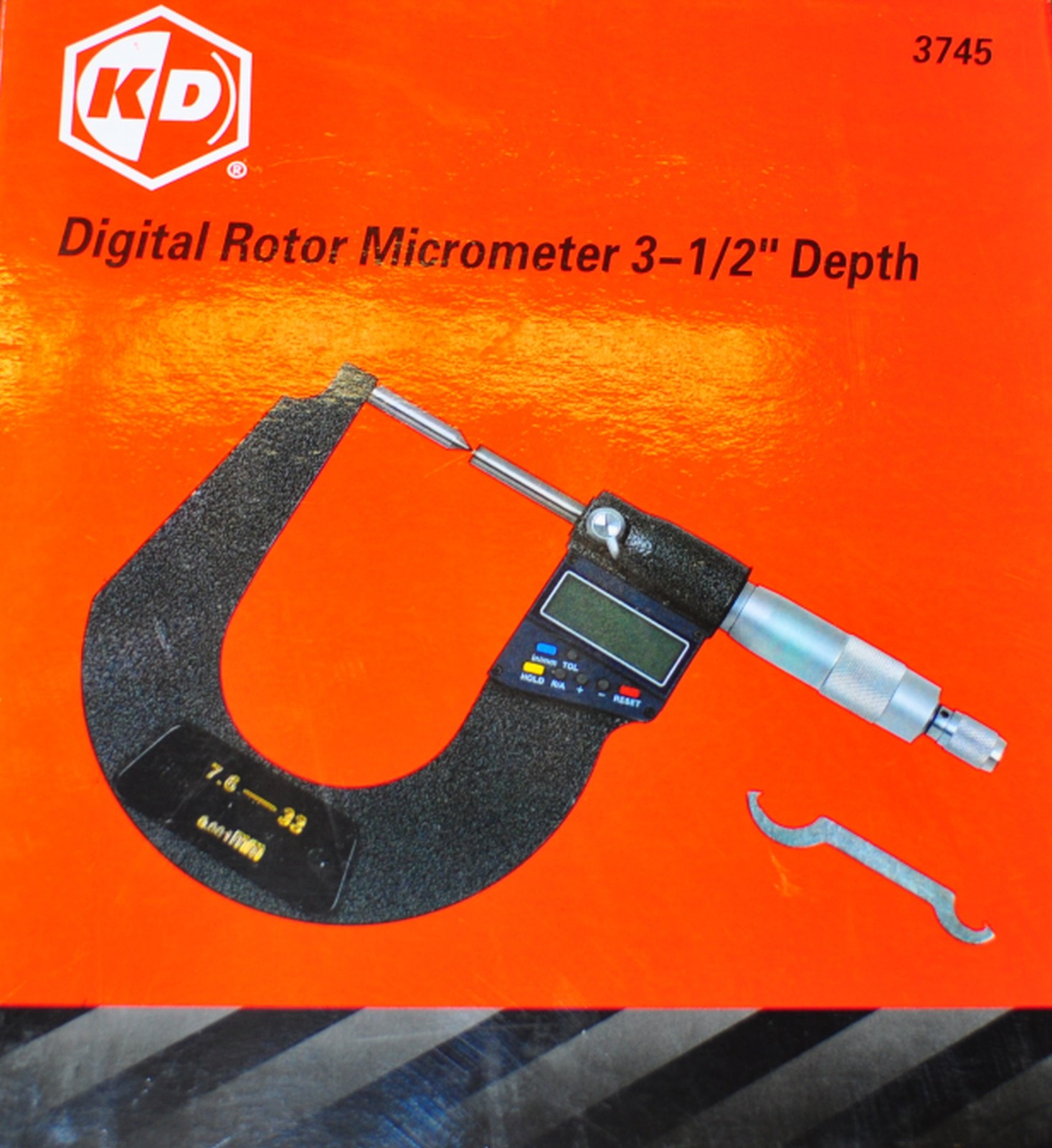 Digital Brake Rotor Micrometer 3-1/2" Depth Range 0-1.3" or 33MM