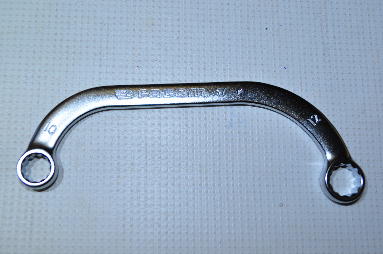 Facom® Satin Obstruction Box Wrench 10 x 12 mm - 12 Point Half Moon Wrench FM-57
