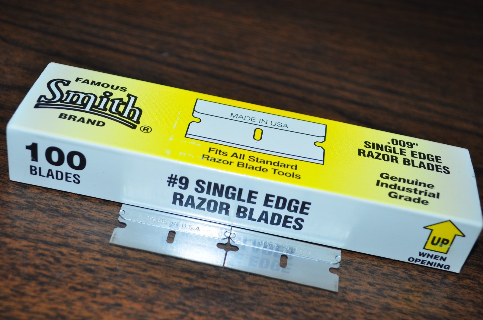 Famous Smith #9 Single Edge Razor Blades 100 Pcs Made in USA