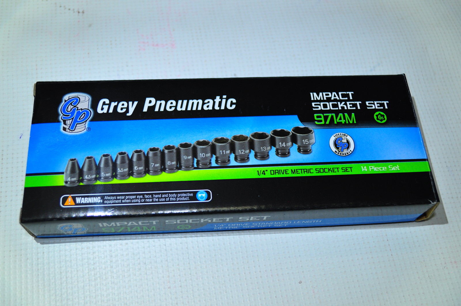 Grey Pneumatic 14 Pc 1/4" Drive Metric Impact Set 4 mm THRU 15 MM , 6pt - 9714M