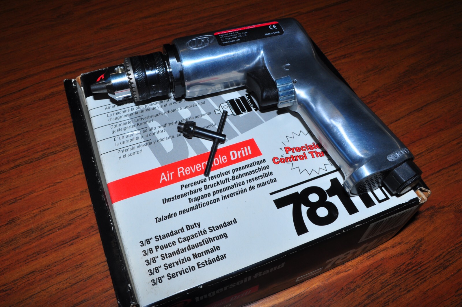 INGERSOLL RAND 7811R 3/8  AIR DRILL REVERSIBLE WITH JACOBS CHUCK