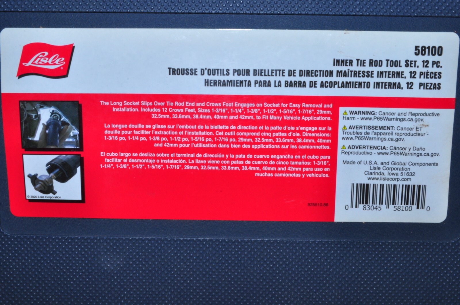 Inner Tie Rod Tool Set, 12 Pc.Lisle 58100 - Image 9