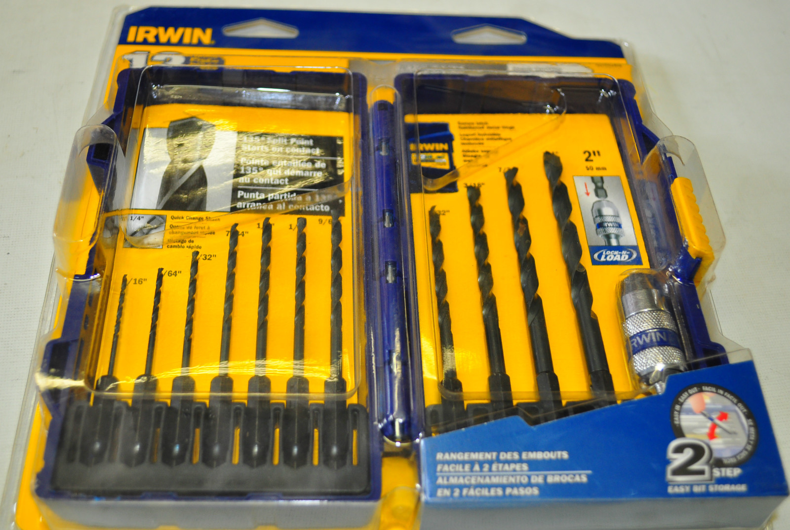 Irwin 4935643 12 Piece 1/4 Inch Hex Shank Quick Change Drill Bit Set w/holder