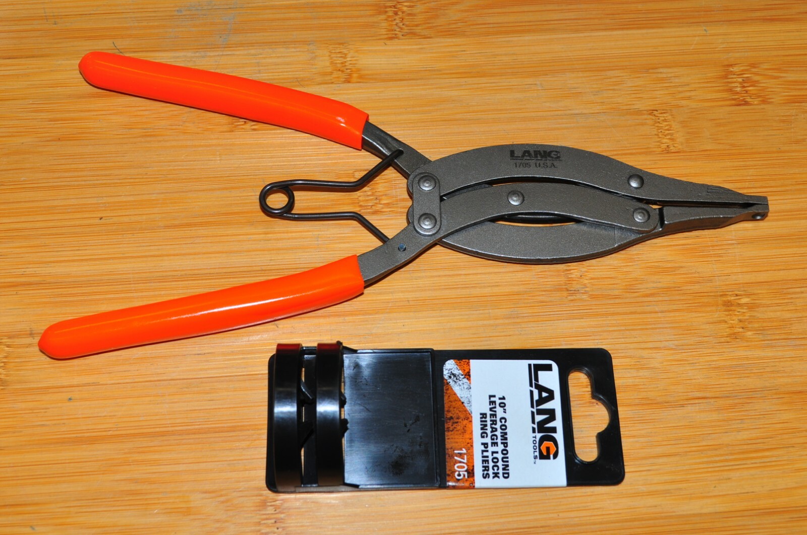 LOCK RING PLIERS - 10" PARELLEL JAWS LANG KASTAR 1705 Made in USA