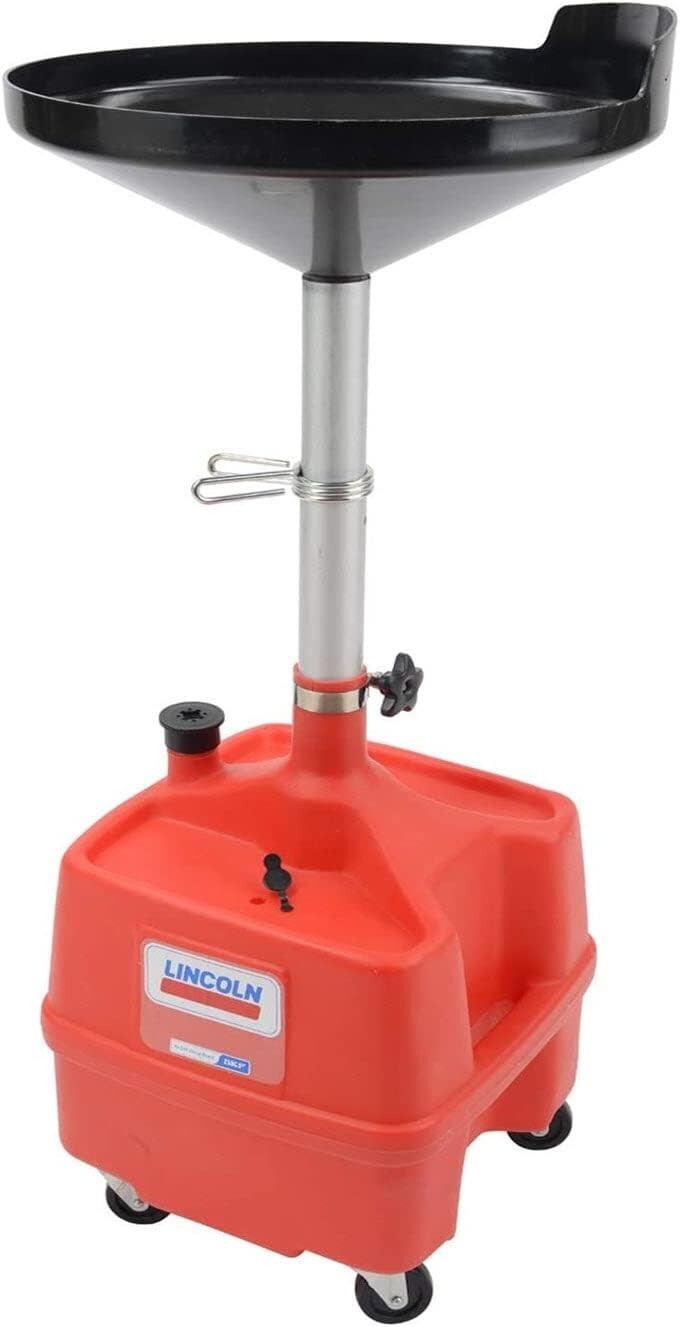 Lincoln 3508 8 Gallon Waste Fluid Drain Tank, 36"-65" Adjustable Funnel Height,