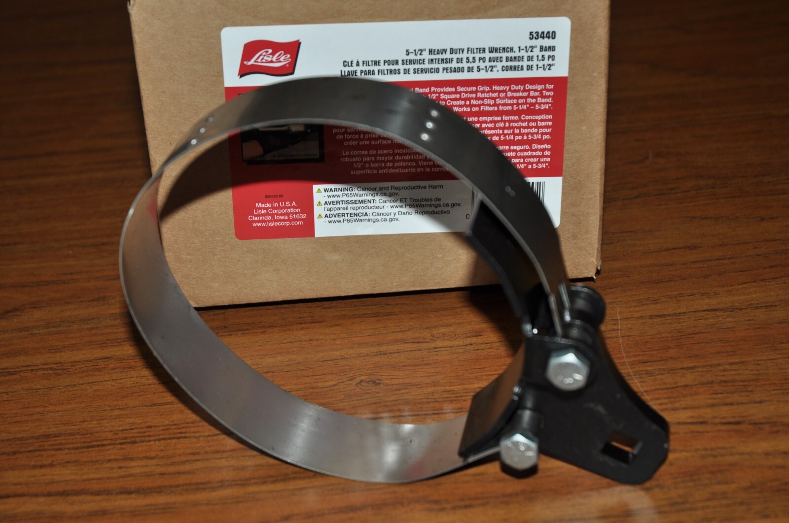 Lisle 53440 5-1/2" HD FILTER WRENCH, 1-1/2" BAND For Filter 5-1/4" to 5-3/4".