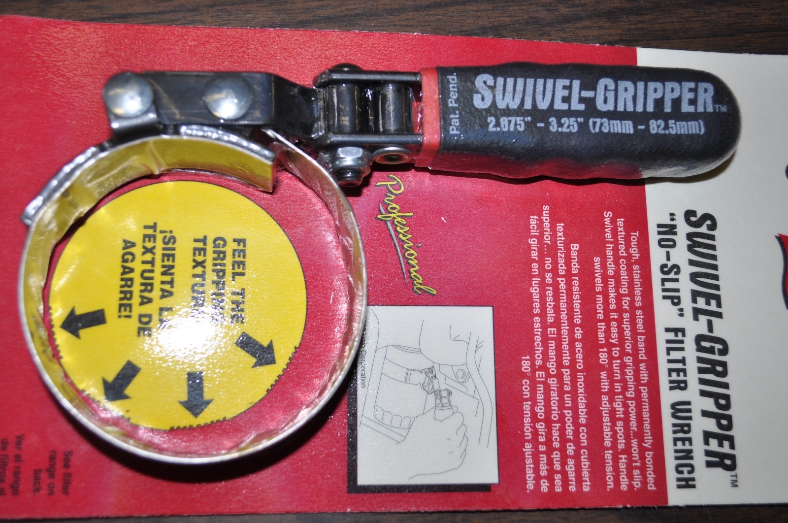 Lisle 57020 Swivel Gripper - No Slip Filter Oil Wrench Small :R  2.875"- 3.25"US