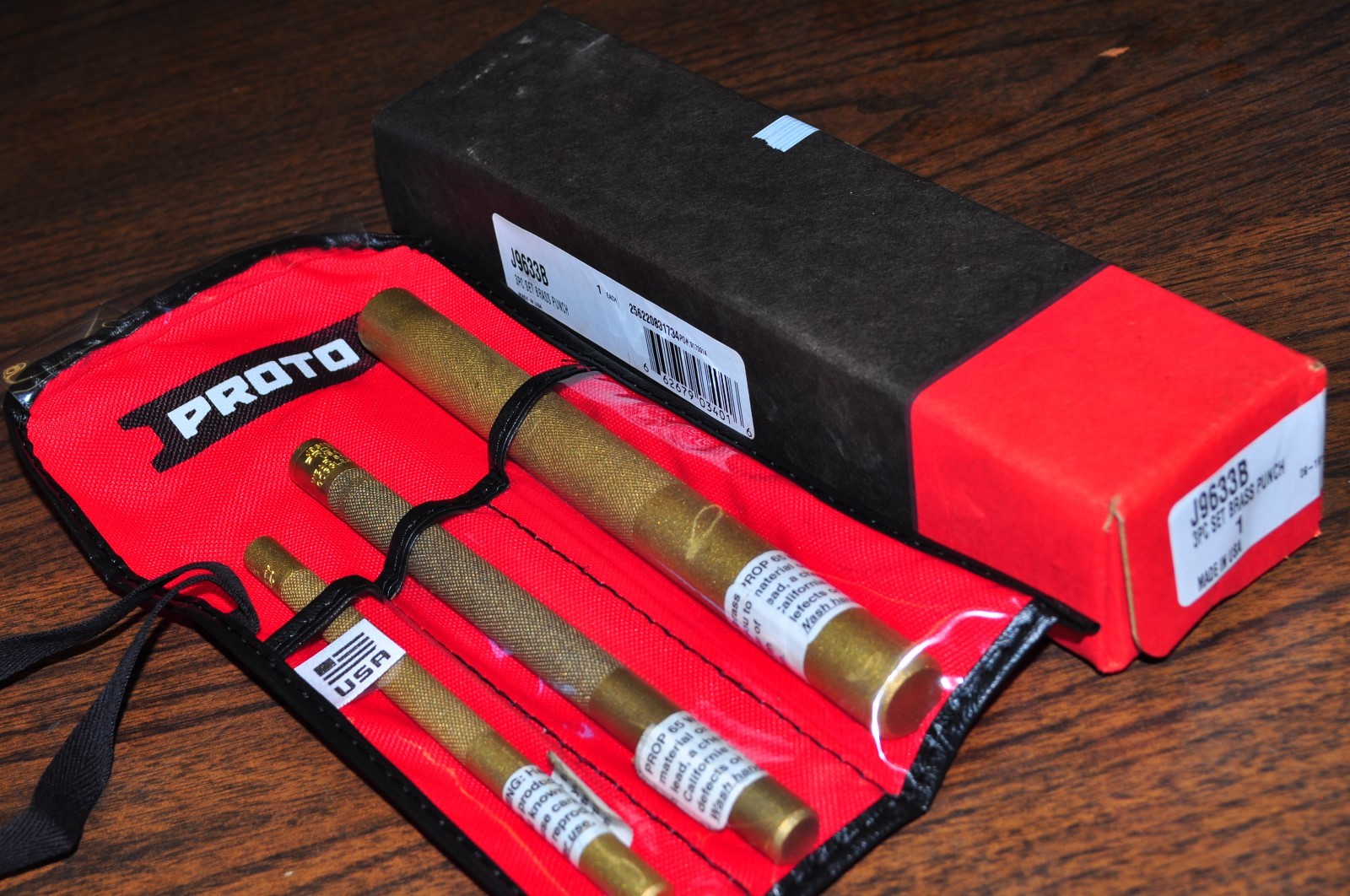 Proto® 3 Piece Brass Drift Punch Set J-9633B Made in USA