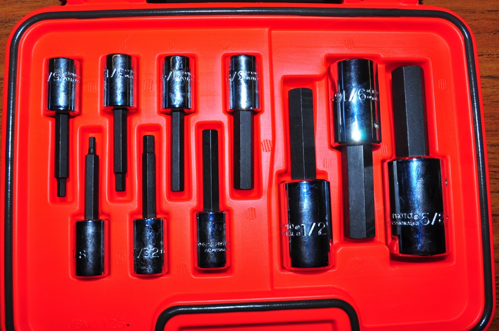 Proto J-52110H Hex Bit Set, 3/8", 1/2" Drive, 10 pcs., SAE Made in USA